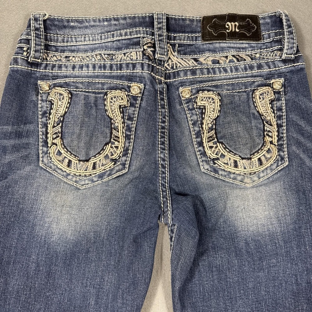 jEANS Miss Me chloe Boot  women  27  horseshoe pocket flare tHICK sTITCH